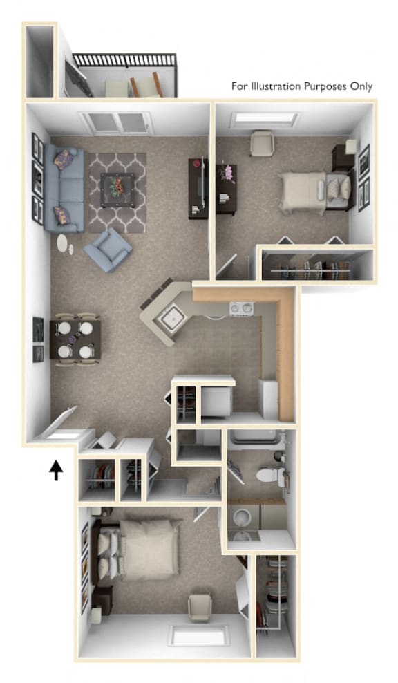 1 & 2 Bedroom Apartments in Fort Wayne, IN South Bridge Apartments